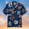 Detroit Tigers MLB Team Logo And Name Pattern 3D Hawaiian Shirt, MLB Hawaiian Shirt