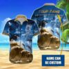 Custom Name MLB Kansas City Royals Tropical Beach Whale 3D Hawaiian Shirt, MLB Hawaiian Shirt