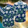 Los Angeles Dodgers White Hibiscus Pattern Hawaiian Shirt, MLB Hawaiian Shirt