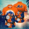 New York Mets Flower Hawaii Shirt For Fans, Summer Baseballl Shirts, MLB Hawaiian Shirt