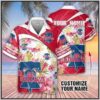 Custom Name MLB Philadelphia Phillies Red And Blue 3D Hawaiian Shirt, MLB Hawaiian Shirt