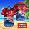 Custom Name MLB Philadelphia Phillies Tropical Beach Whale 3D Hawaiian Shirt, MLB Hawaiian Shirt