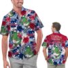 Personalized Philadelphia Phillies Tropical Floral America Flag Hawaiian Shirt, MLB Hawaiian Shirt