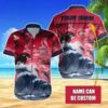 Custom Name MLB St. Louis Cardinals Tropical Beach Whale 3D Hawaiian Shirt, MLB Hawaiian Shirt