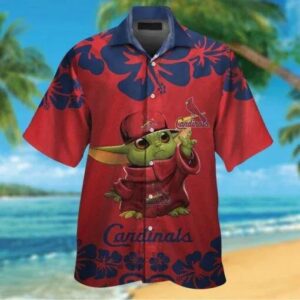 St Louis Cardinals & Baby Yoda Hawaiian Shirt, MLB Hawaiian Shirt