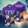 Washington Huskies Flower Hawaii Shirt For Fans, Summer Football Shirts, NCAA Hawaiian Shirt