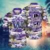 Washington Huskies Flower Hawaii Shirt, NCAA Hawaiian Shirt