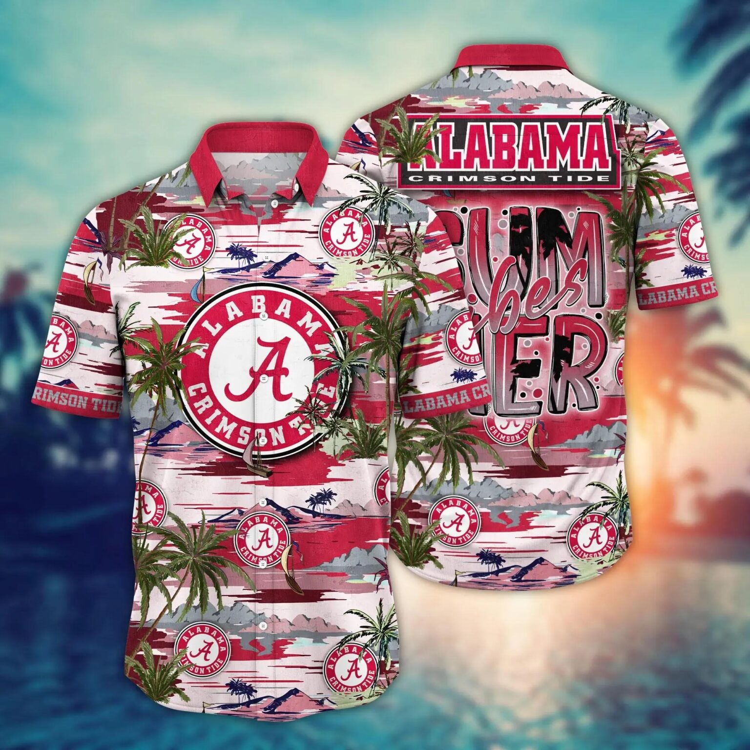 Alabama Crimson Tide Flower Hawaii Shirt 1
