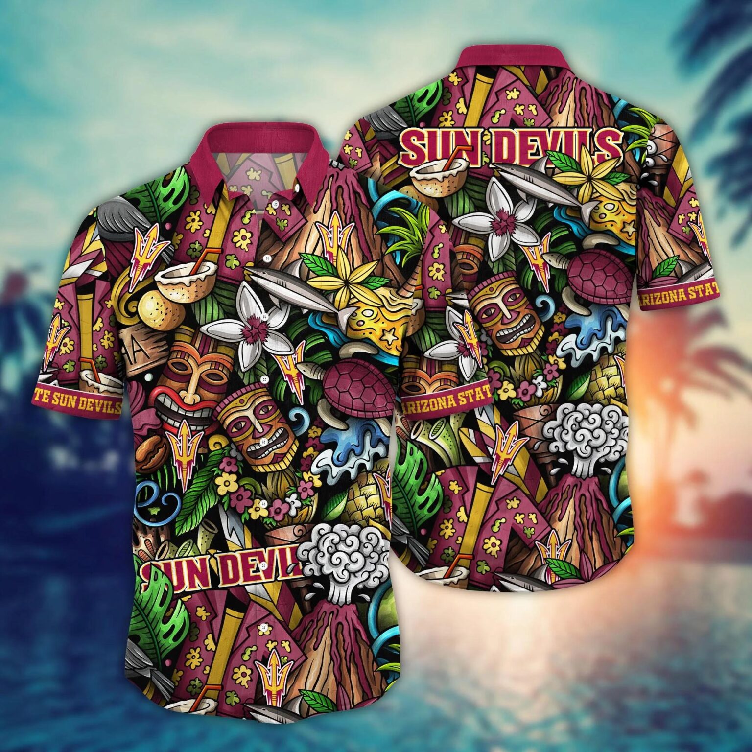 Arizona State Sun Devils NCAA Hawaiian Shirt 1 1