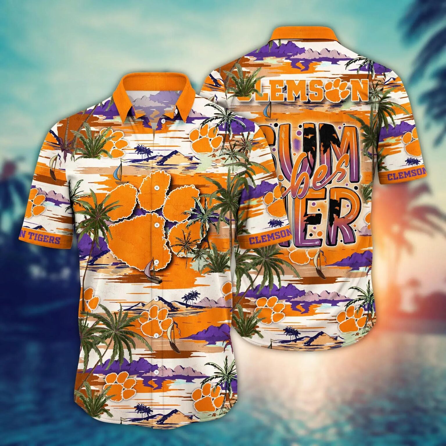Clemson Tigers Flower Hawaii Shirt 1