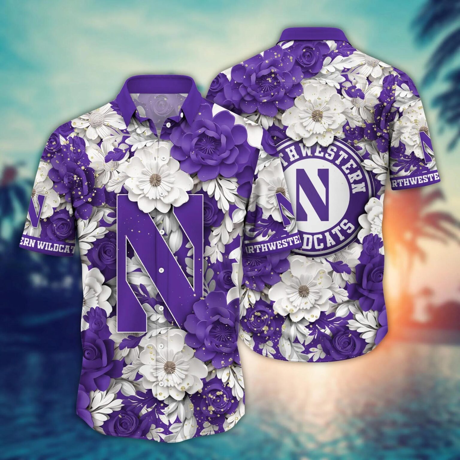 Northwestern Wildcats NCAA Hawaiian Shirt 4