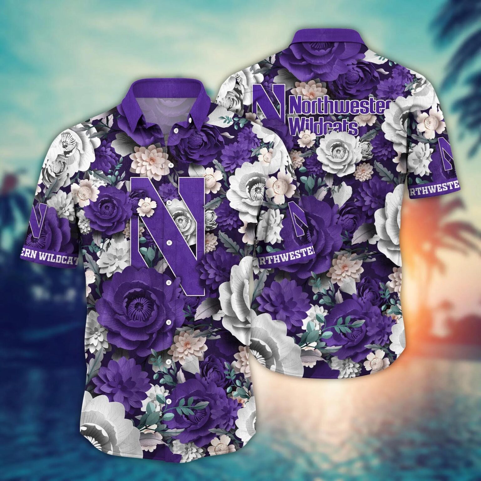 Northwestern Wildcats NCAA Hawaiian Shirt 3 1