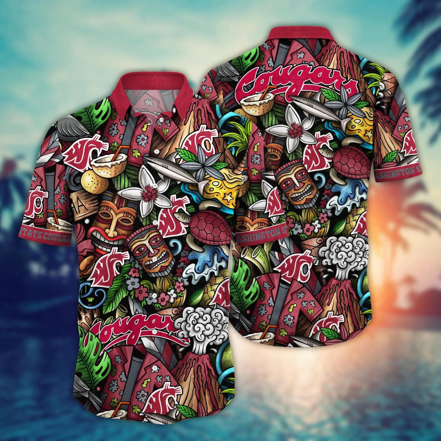 Washington State Cougars NCAA Hawaiian Shirt 1 1