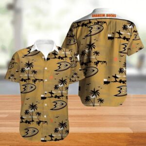 Anaheim Ducks Coconut Tree Hawaiian Shirt, NHL Hawaiian Shirt