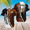 Anaheim Ducks Dark Orange Black Hawaiian Shirt, NHL Hawaiian Shirt