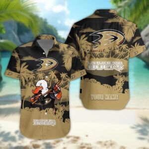 Anaheim Ducks Personalized Hawaiian Shirt – Custom Name, NHL Hawaiian Shirt