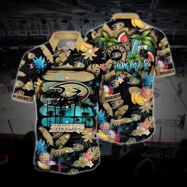 Anaheim Hockey Hawaiian Shirt, Ducks Hawaiian Shirt, Ice Hockey Hawaiian Shirt 1, NHL Hawaiian Shirt