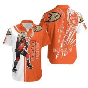 Beach Shirt Anaheim Ducks And Zombie For Fan Hawaiian Shirt, NHL Hawaiian Shirt