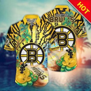 Boston Bruins Aloha Island Hawaii Shirt, NHL Hawaiian Shirt