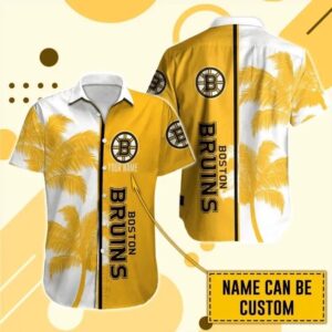 Boston Bruins Custom Name Hawaii Shirt, NHL Hawaiian Shirt