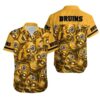 Boston Bruins Gold Skull Hawaiian Shirt, NHL Hawaiian Shirt