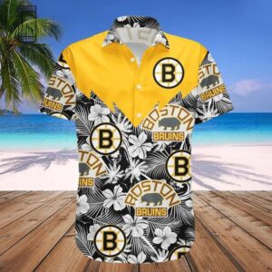 Boston Bruins Hawaii Shirt Tropical Seamless, NHL Hawaiian Shirt