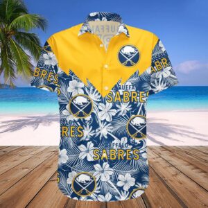 Buffalo Sabres Hawaiian Shirtt Tropical Seamless- NHL, NHL Hawaiian Shirt