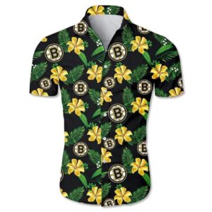 Boston Bruins Hawaiian Shirt Floral Button Up, NHL Hawaiian Shirt
