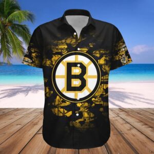 Boston Bruins Hawaiian Shirt Camouflage Vintage – NHL, NHL Hawaiian Shirt