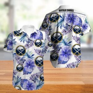 Buffalo Sabres Tropical Flowers Summer Hawaiian Shirt, NHL Hawaiian Shirt