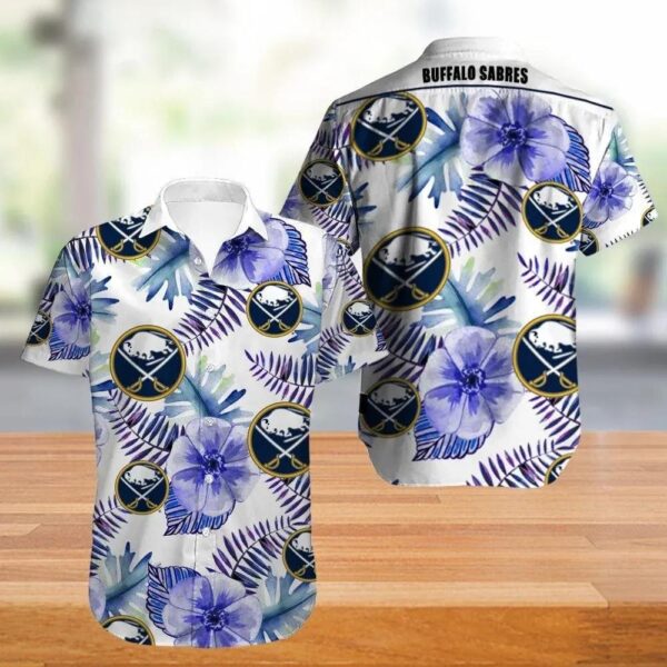 Buffalo Sabres Tropical Flowers Summer Hawaiian Shirt, NHL Hawaiian Shirt
