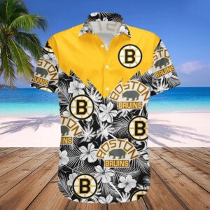 Boston Bruins Hawaiian Shirt Tropical Seamless- NHL, NHL Hawaiian Shirt