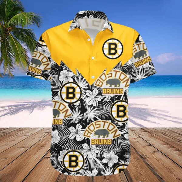 Boston Bruins Hawaiian Shirt Tropical Seamless- NHL, NHL Hawaiian Shirt