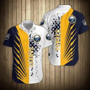 NHL Buffalo Sabres Button Up Hawaiian Shirt, NHL Hawaiian Shirt