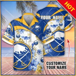 NHL Buffalo Sabres Floral Beach Trip Personalized Hawaiian Shirt, NHL Hawaiian Shirt