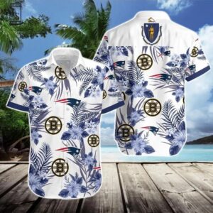 Boston Bruins Patriots Hawaiian Shirt, NHL Hawaiian Shirt