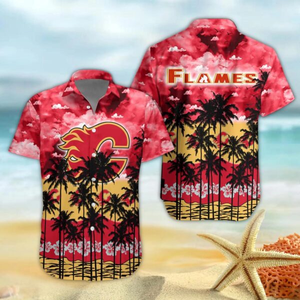 Calgary Flames Hawaiian Shirt 2, NHL Hawaiian Shirt