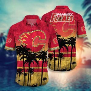 Calgary Flames Nhl Hawaii Shirt Style Hot Trending Summer, NHL Hawaiian Shirt
