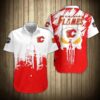 Calgary Flames Shirts Button-Down Short Sleeve, NHL Hawaiian Shirt