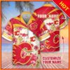 NHL Calgary Flames Floral Beach Trip Personalized Hawaiian Shirt, NHL Hawaiian Shirt