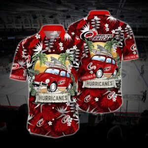 Carolina Hockey Custom Hawaiian Shirt, Hurricanes Custom Hawaiian Shirt, Custom Ice Hockey Hawaiian Shirt 1, NHL Hawaiian Shirt