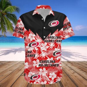 Carolina Hurricanes Hawaiian Shirt Tropical Seamless- NHL, NHL Hawaiian Shirt