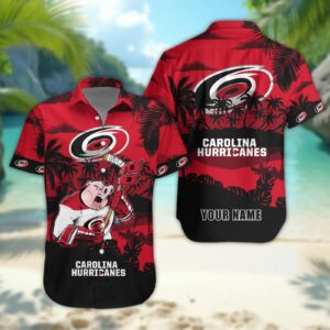 Carolina Hurricanes Personalized Hawaiian Shirt – Custom Name, NHL Hawaiian Shirt