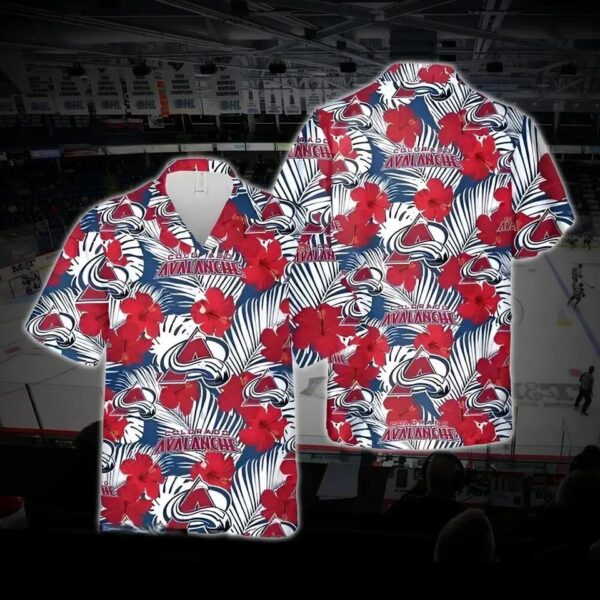 Colorado Hockey Hawaiian Shirt, Avalanche Hawaiian Shirt, Ice Hockey Hawaiian Shirt, NHL Hawaiian Shirt