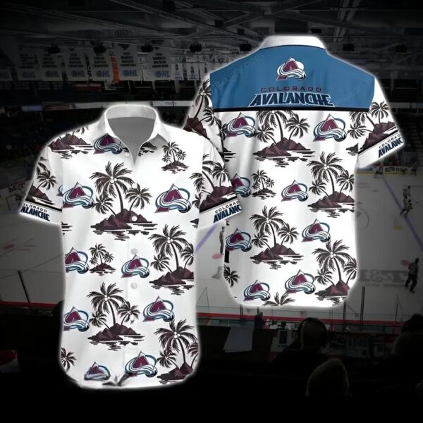 Colorado Hockey Hawaiian Shirt, Avalanche Hawaiian Shirt, Ice Hockey Hawaiian Shirt 1, NHL Hawaiian Shirt