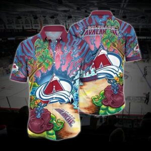 Colorado Hockey Hawaiian Shirt, Avalanche Hawaiian Shirt, Ice Hockey Hawaiian Shirt 11, NHL Hawaiian Shirt