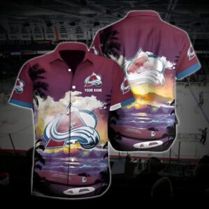 Colorado Hockey Hawaiian Shirt, Avalanche Hawaiian Shirt, Ice Hockey Hawaiian Shirt 17, NHL Hawaiian Shirt