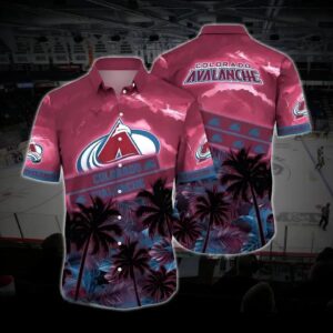 Colorado Hockey Hawaiian Shirt, Avalanche Hawaiian Shirt, Ice Hockey Hawaiian Shirt 18, NHL Hawaiian Shirt