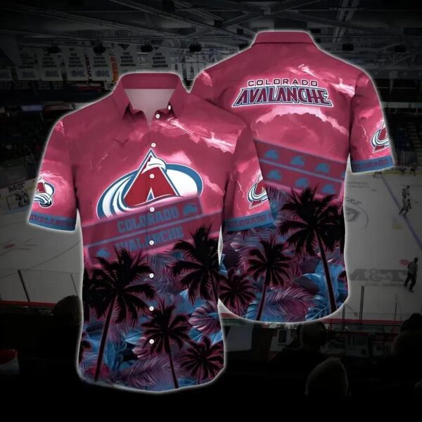 Colorado Hockey Hawaiian Shirt, Avalanche Hawaiian Shirt, Ice Hockey Hawaiian Shirt 18, NHL Hawaiian Shirt