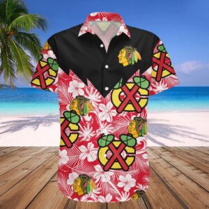 Chicago Blackhawks Hawaiian Shirt Tropical Seamless- NHL, NHL Hawaiian Shirt